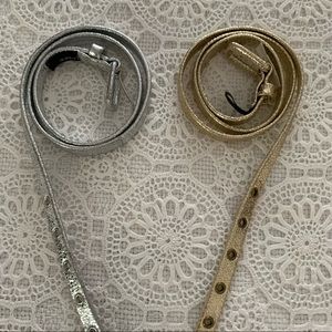 New JCrew Metallic Belts